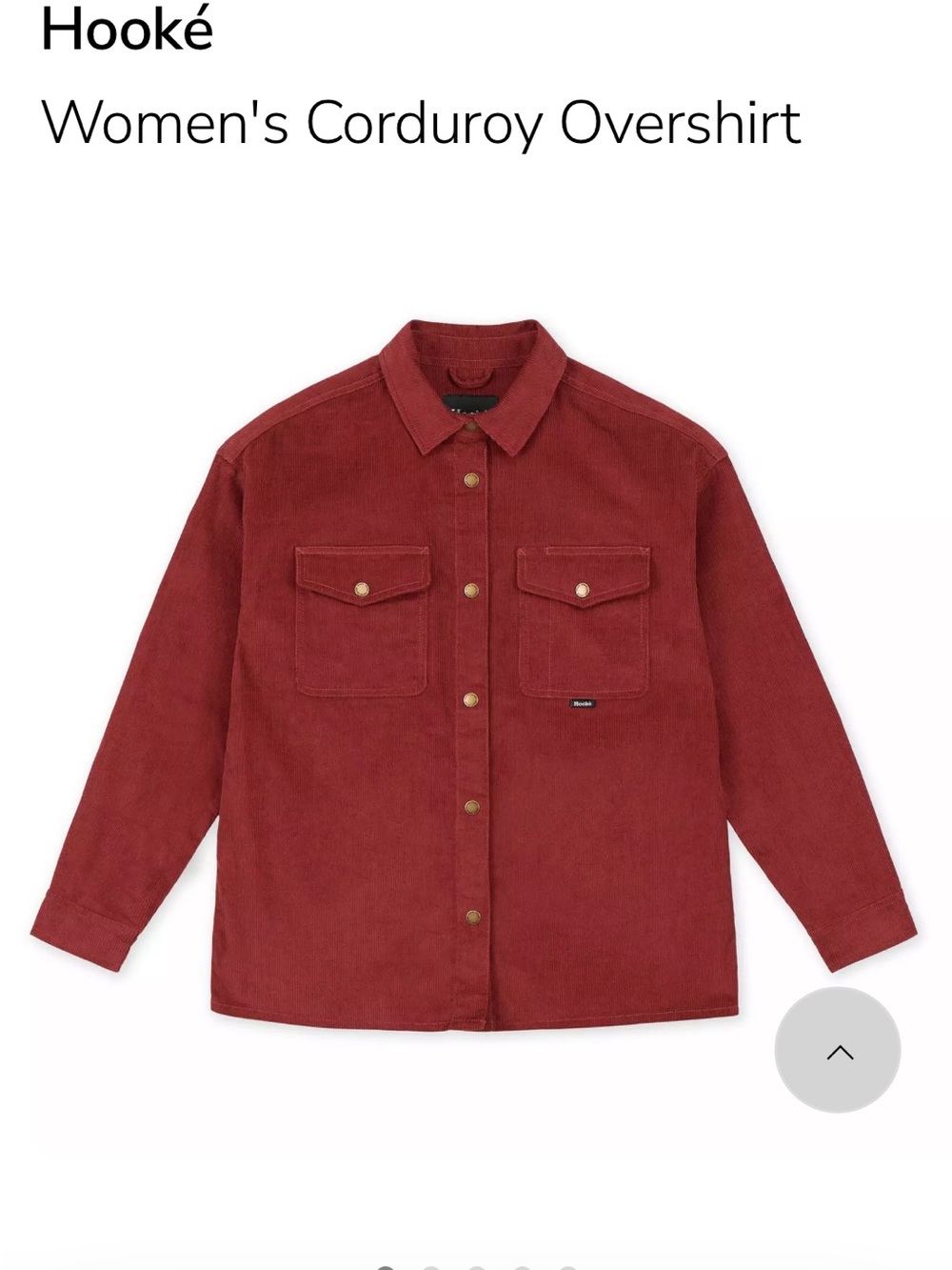Women's Corduroy Overshirt in Rust Red